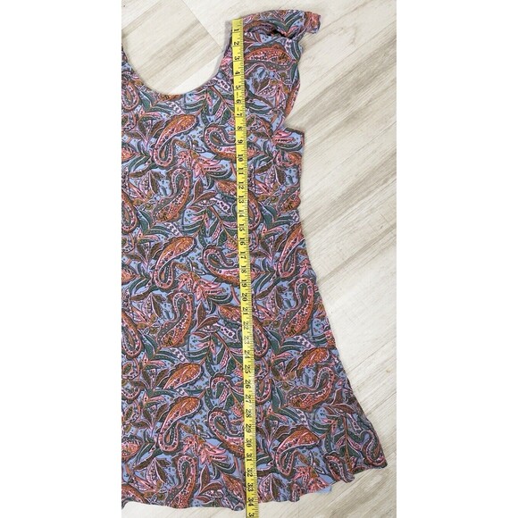 J CREW Silk Paisley Print Multicolored Short Sleeve Flutter Lined Dress. Size: 8 - Picture 6 of 8